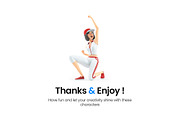 Baseball Woman – Set of 25 Poses, a Person Illustration by 3DMask (Thumbnail 5 of 5)