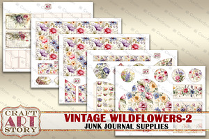 Wildflowers Junk Journal Supplies-2