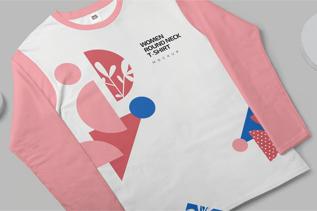 Girl Full Sleeve Crew Tee Mockups, a Shirt Mockup by megostudi0 (Photo 6 of 7)