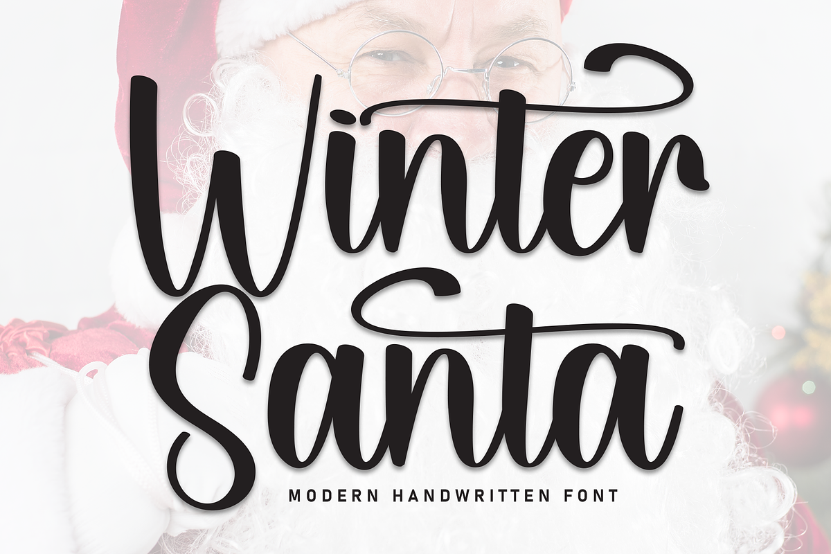 Winter Santa | Script Font, a Handwritten Font by Scratchones (Photo 1 of 9)