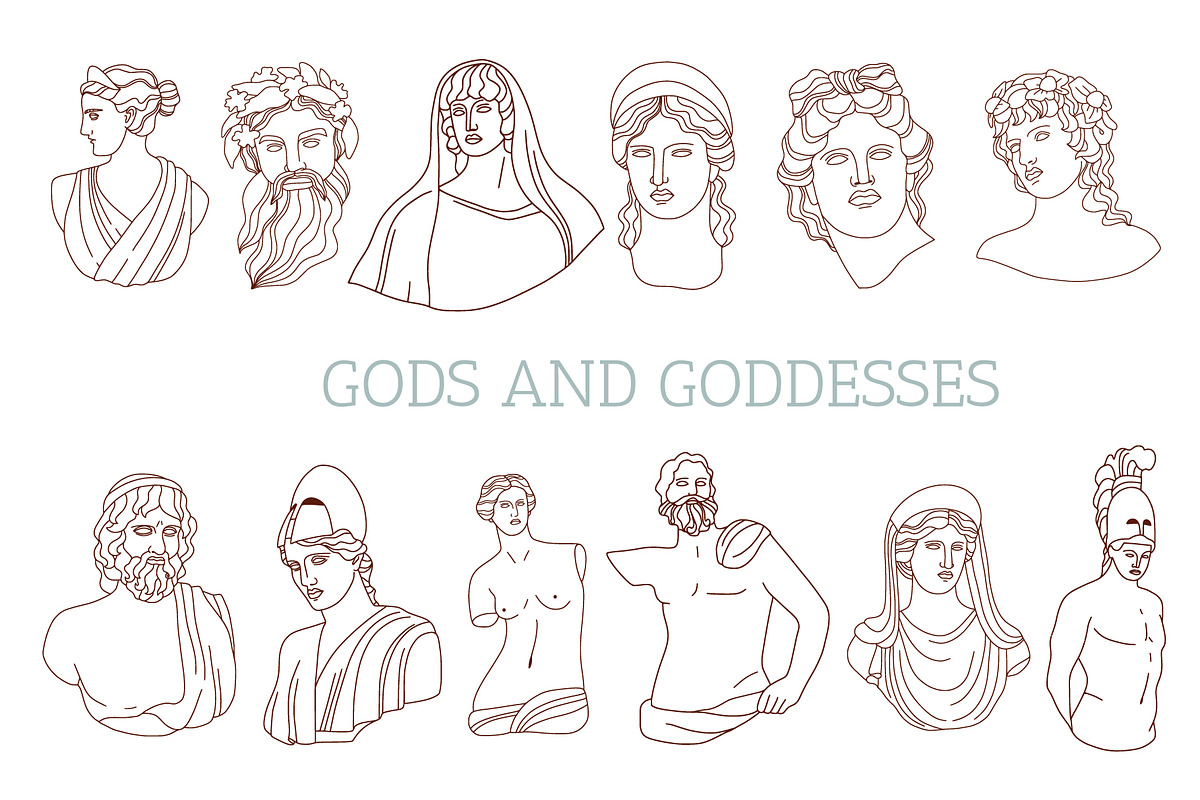 MODERN ANTIQUE vector gods bundle, an Illustration by Lena Nikolaeva (Photo 7 of 14)