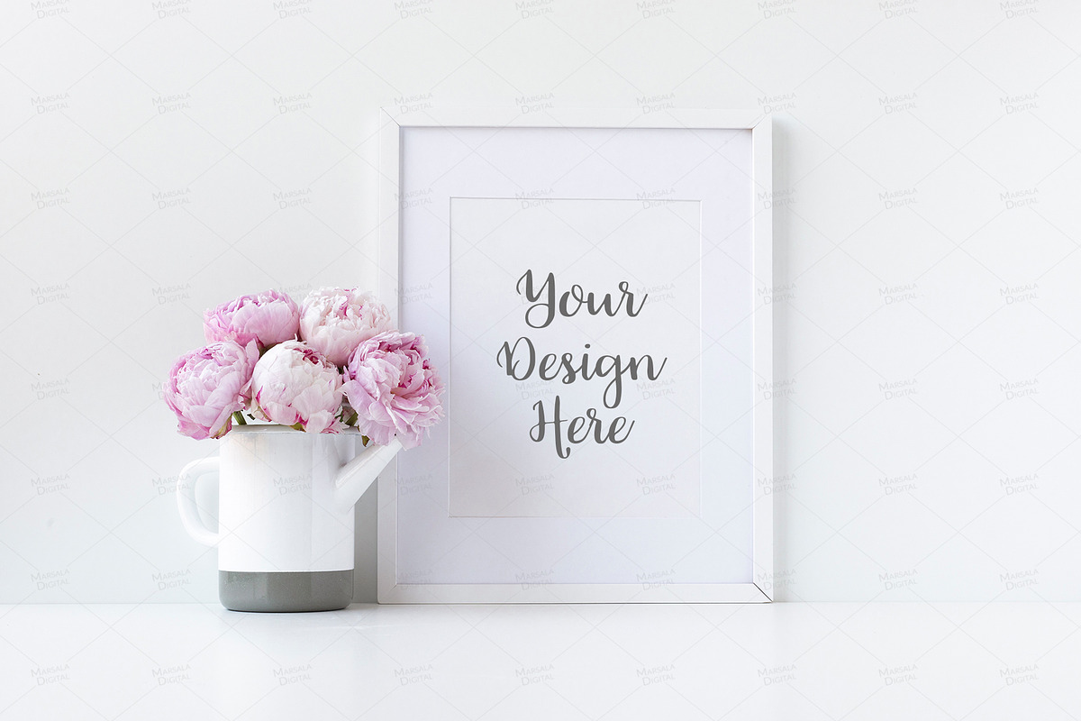 White Frame Mockup Bundle Set of 10, a Print Template by Marsala Digital (Photo 4 of 11)