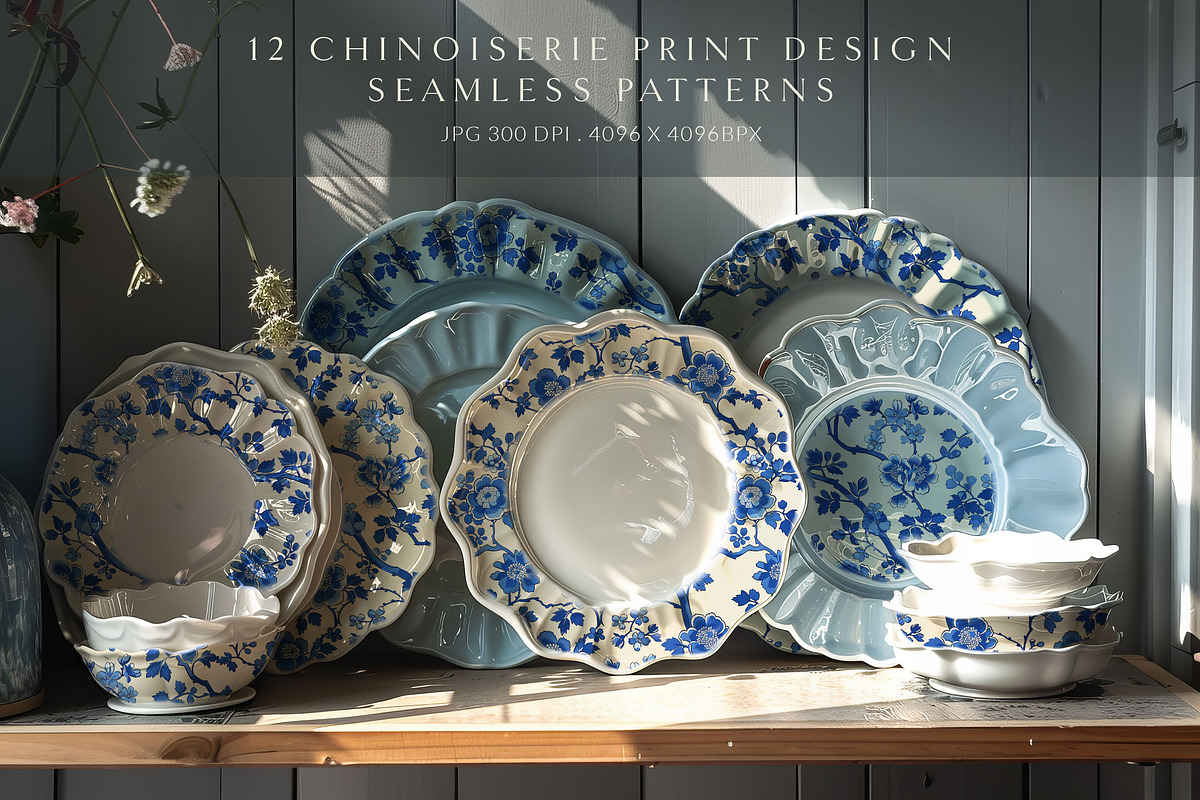 Chinoiserie Seamless Patterns, a Pattern Graphic by Olya Creative (Photo 11 of 19)