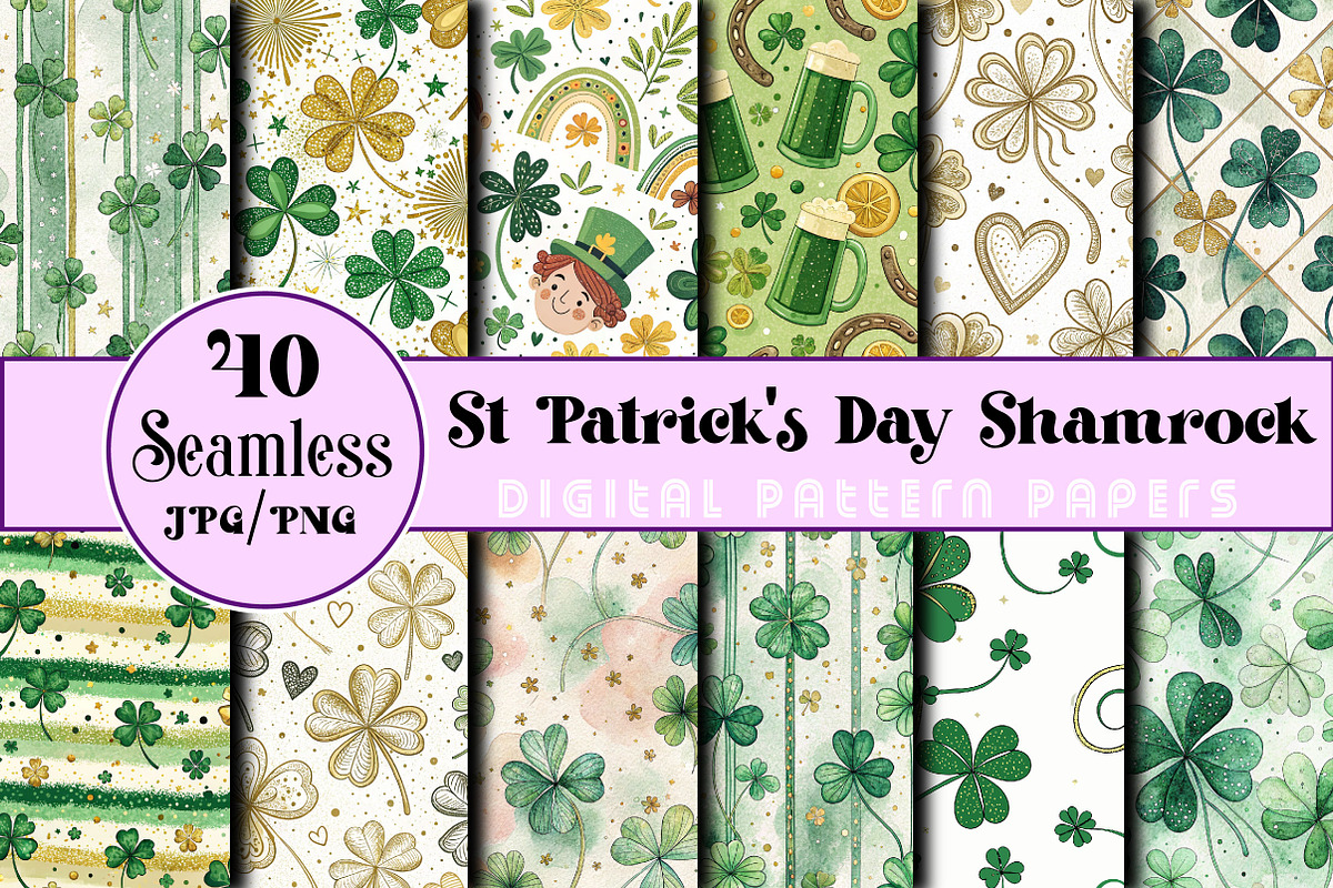 St Patrick's Day Shamrock Digital, an Illustration by Wow Magic (Photo 1 of 3)