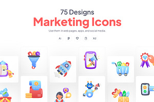 Marketing icons, a Duotone Icon by Prosymbols