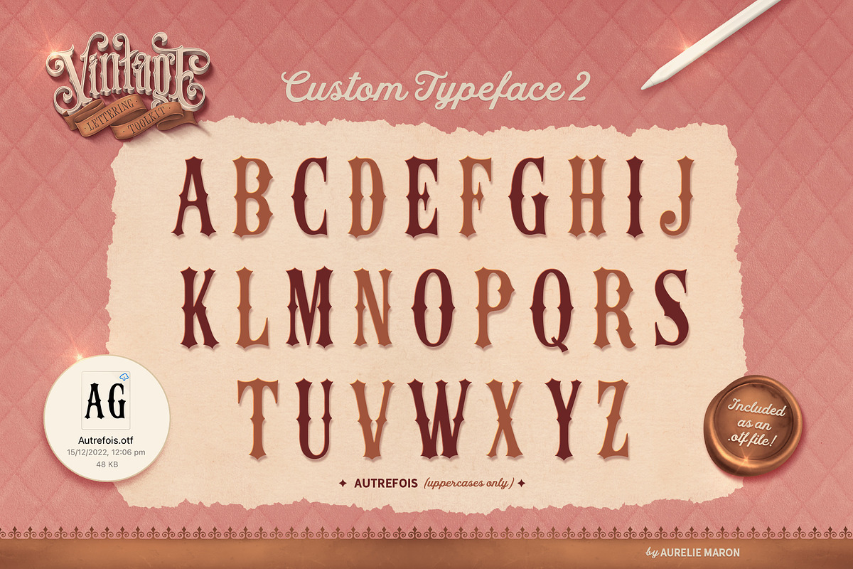 Vintage Lettering Toolkit, a Brush Add-On by Aurelie Maron (Photo 8 of 9)