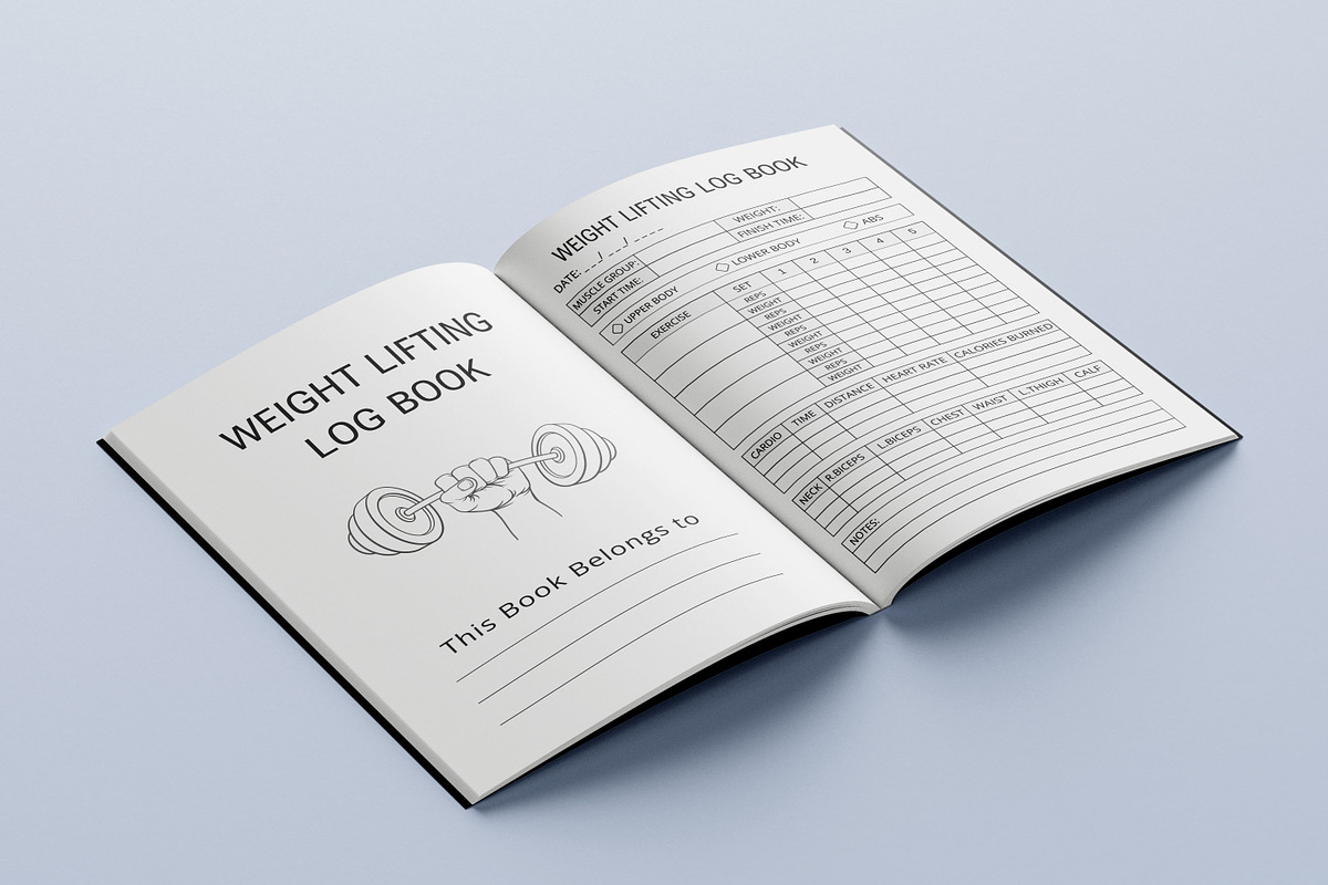 Weight Lifting Log Book, a Print Template by Book2bees (Photo 3 of 4)