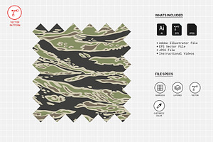 Tiger Stripe Camo Vector Pattern