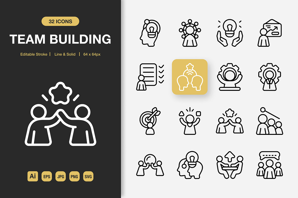 Team Building Icons, an Icon by Spacepixel Creative (Photo 1 of 3)