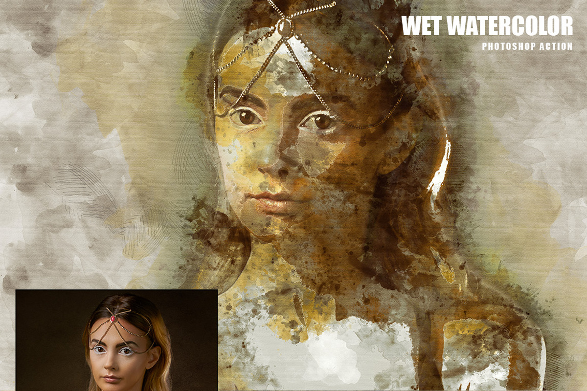 Wet Watercolor Photoshop Action, an Action Add-On by AndriyFM (Photo 10 of 20)