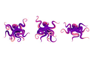 Cartoon octopus character with, an Animal Illustration by art PVP - market