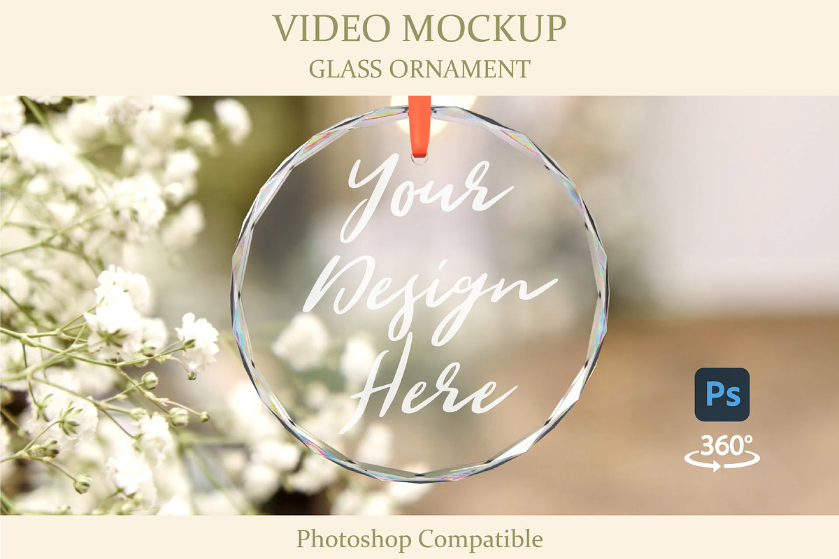 Crystal Glass Ornament Video Mockup, a Cups & Container Mockup by MockupsBox (Photo 1 of 5)