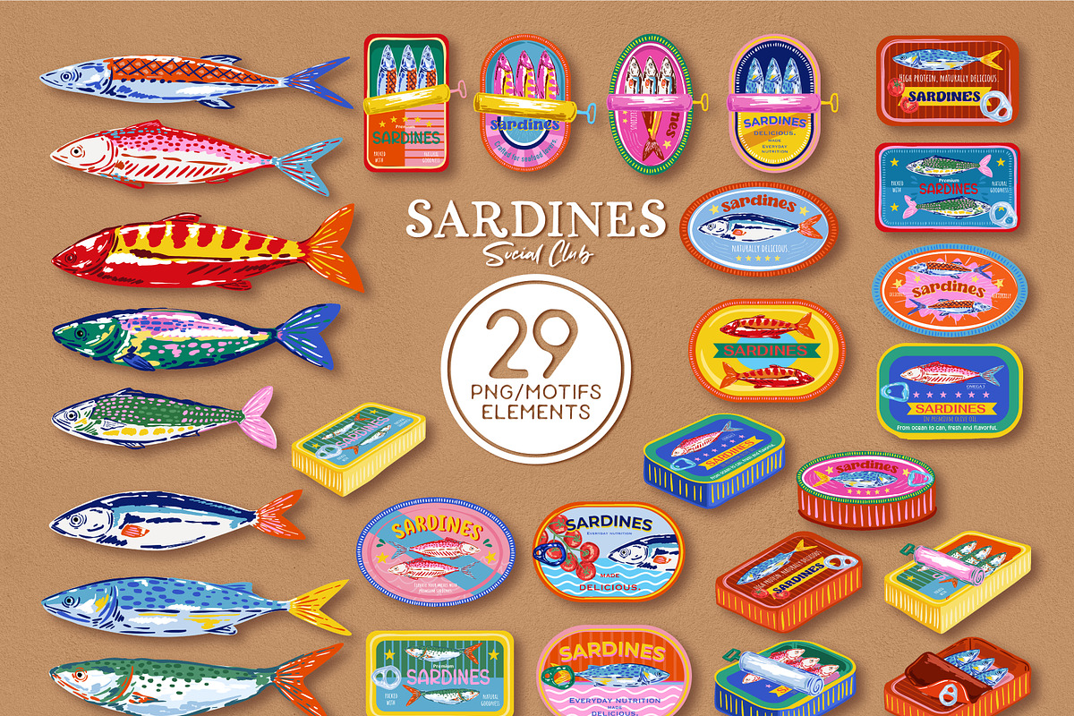 Sardine Social Club, a Pattern Graphic by MSNTY STUDIOX (Photo 8 of 30)