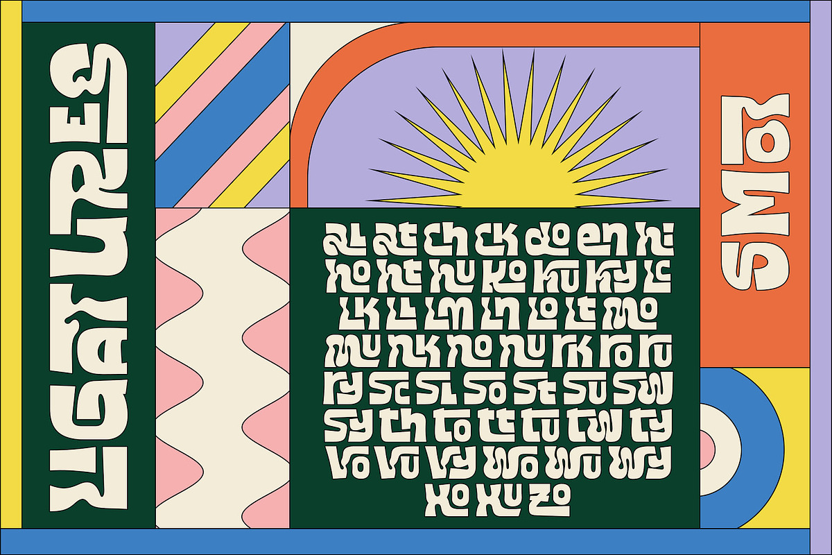 Kosnat Trunks Retro Display Typeface, a Sans Serif Font by alit design (Photo 6 of 20)