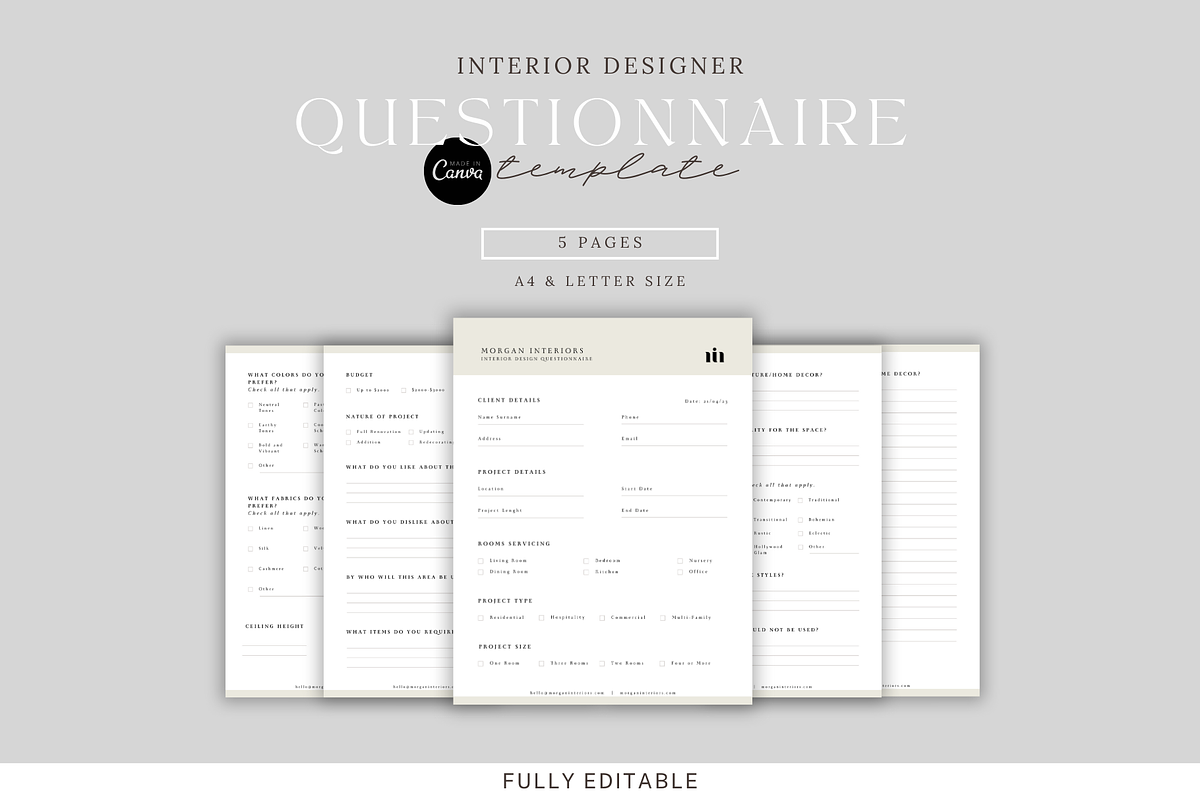Interior Design Client Questionnaire, a Presentation Template by ...