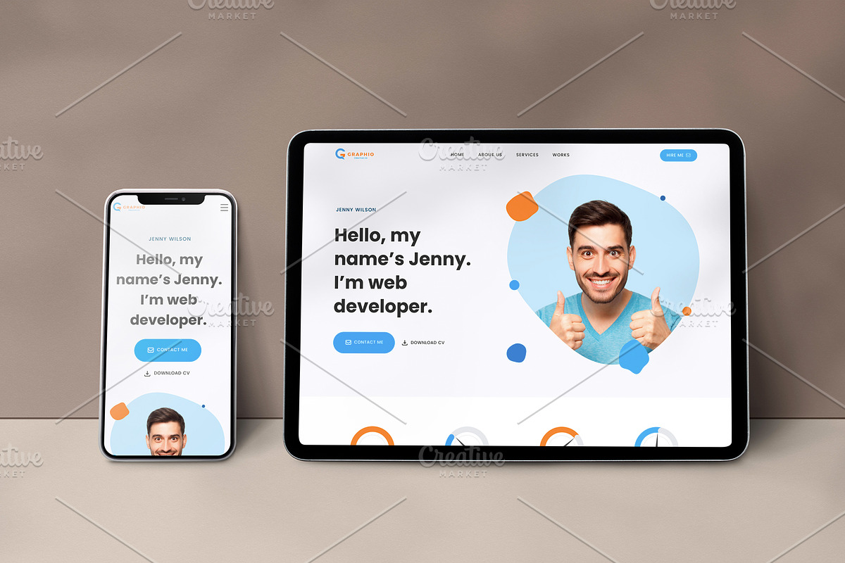 Graphio - Portfolio Landing Page, a Landing Page Template by Pixy Digital Canvas (Photo 7 of 9)