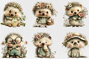 Whimsical Summer Hedgehog Clipart, a Seasonal Illustration by Rose Art (Thumbnail 4 of 6)