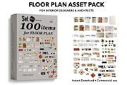 Floor Plan Asset Pack – 100 Elements, an Object Graphic by SketchBoyko (Thumbnail 1 of 6)