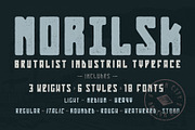 Norilsk - Brutalist Industrial Type, a Font by OPENCITYDESIGNCO (Thumbnail 1 of 6)