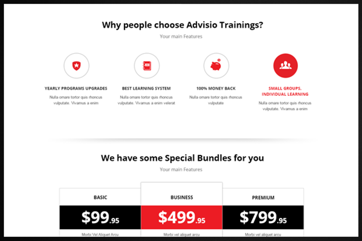 Advisio – Marketing Landing Page, a Bootstrap Template by webuza (Photo 4 of 4)