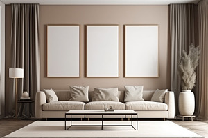 Living room with beige walls, wooden, a Photo by Iftikhar Alam