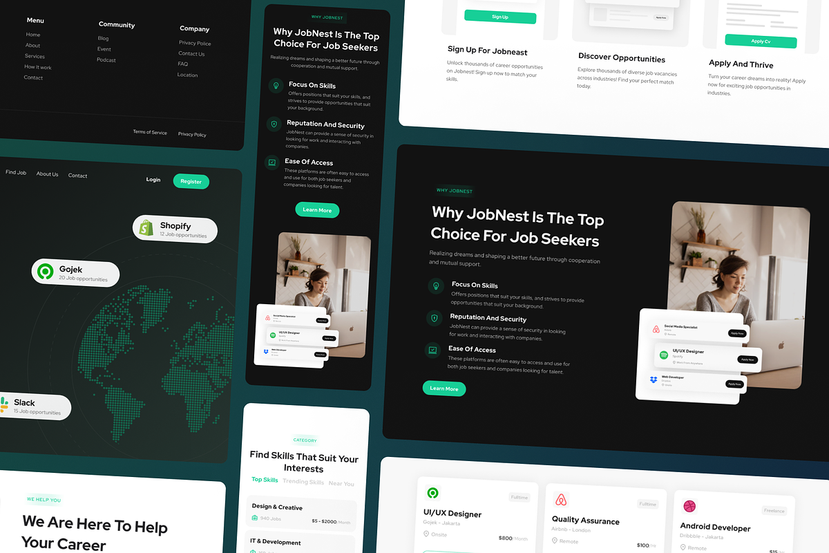 Jobnest - Framer Template, a Landing Page Template by Agensip Design Agency (Photo 2 of 8)