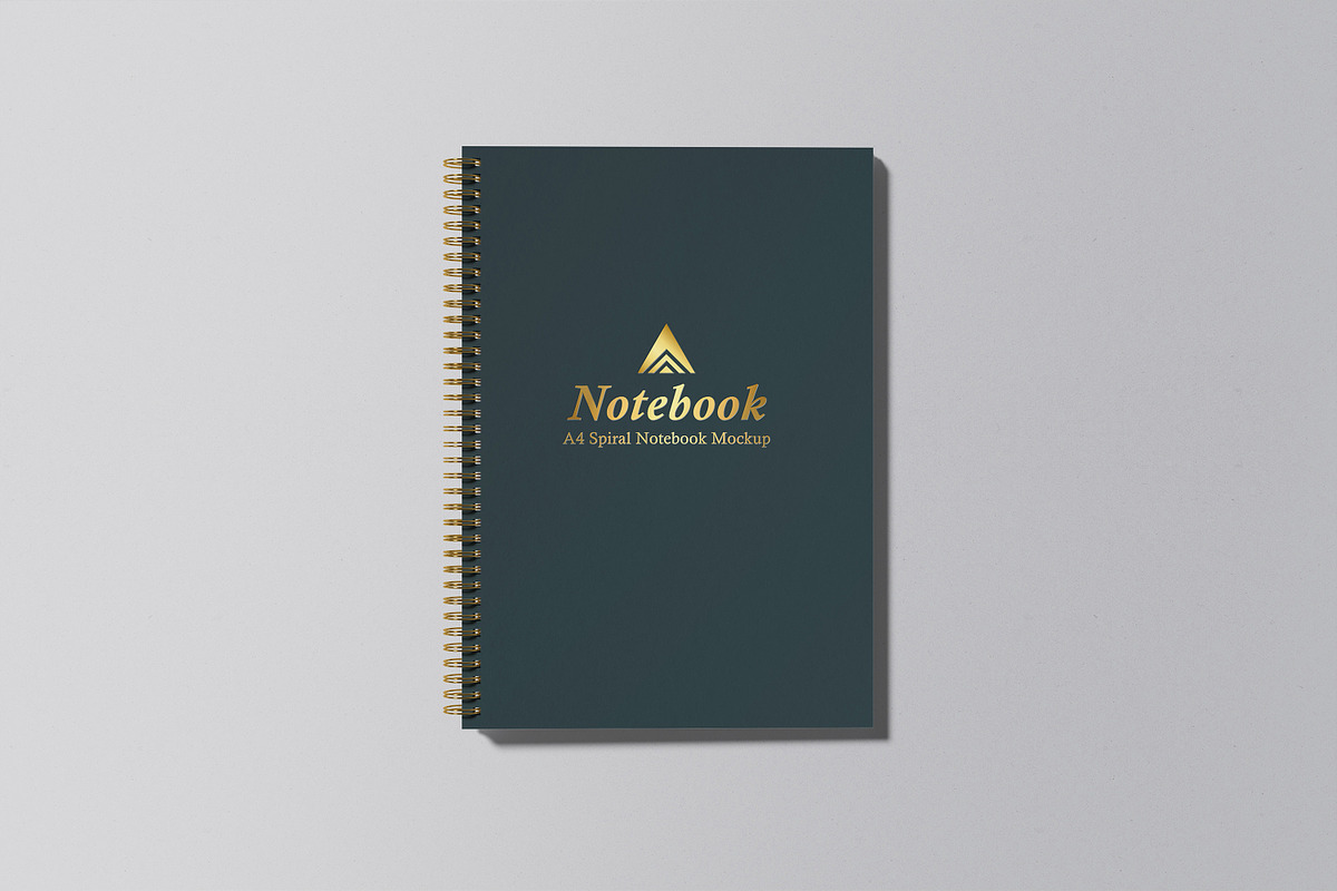 A4 Spiral Notebook Mockup, a Print Template by graphicsecond (Photo 4 of 16)