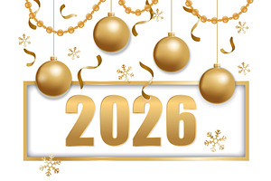 happy new year 2026 gold and white, an Object Illustration by piter.goskov