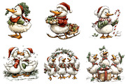 Christmas Geese Clipart, an Illustration by CreationArt (Thumbnail 2 of 5)