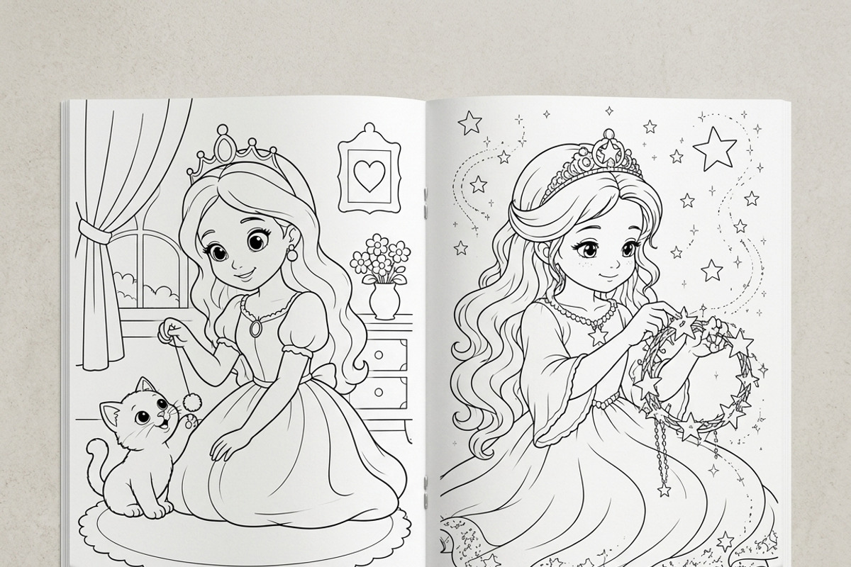 Magical Princess Coloring Book Vol44, a Person Illustration by ikarifq shop (Photo 3 of 7)