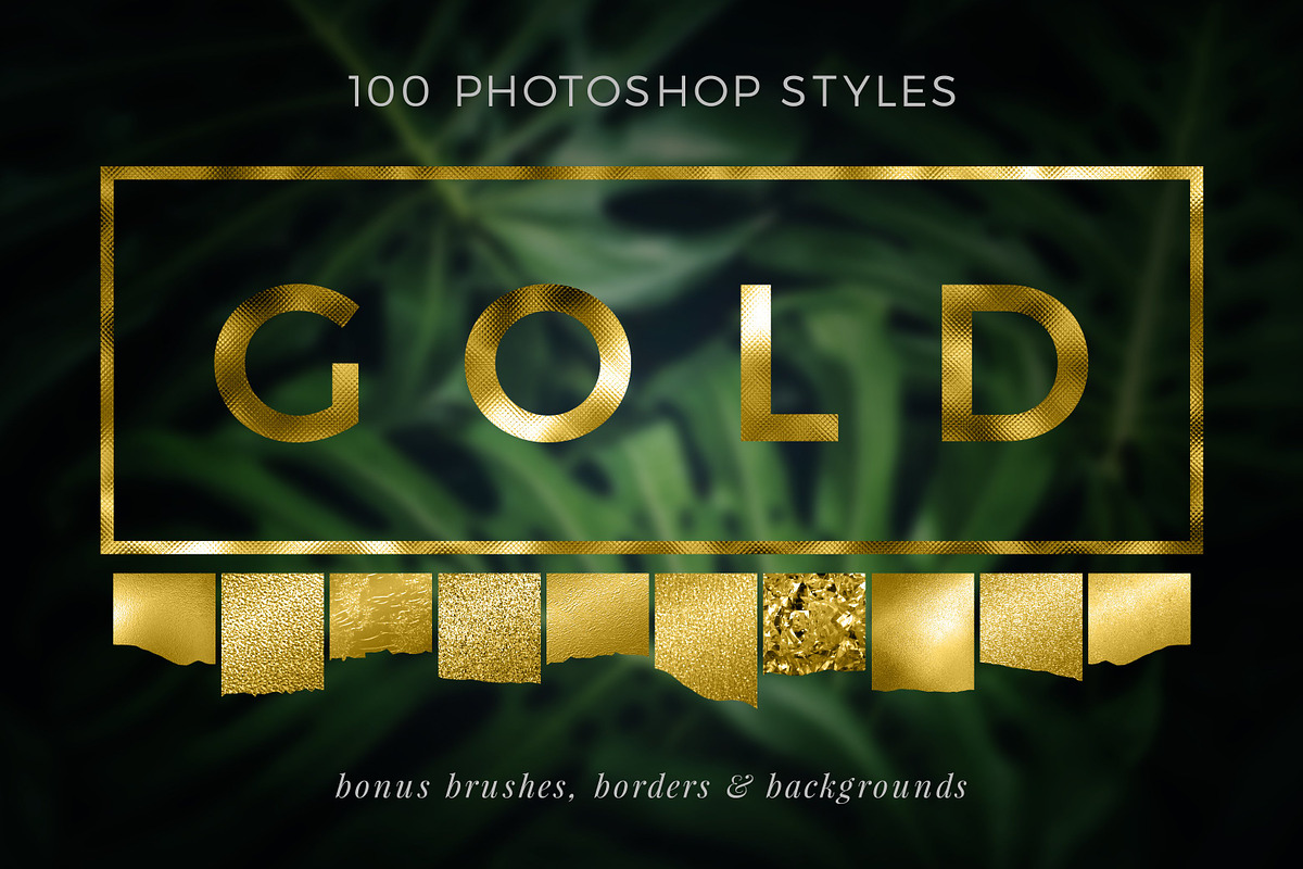 Gold Styles & Bonus Extras Bundle, a Layer Style Add-On by digiful (Photo 1 of 13)