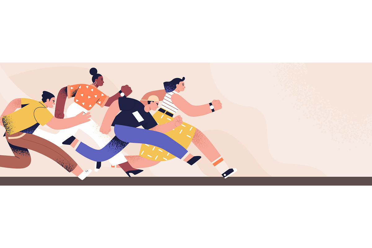 People running and competing concept, a Person Illustration by Good Studio (Photo 1 of 3)