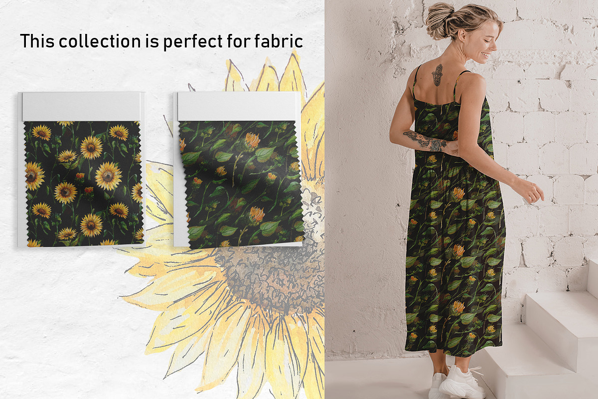 Dark floral flower pattern set, a Pattern Graphic by Dina Guiter (Photo 4 of 9)