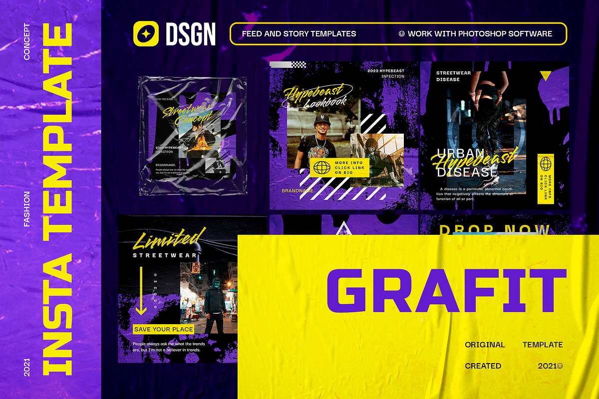 Grafit Urban Instagram Template, a Social Media Template by Creatchees.std (Photo 1 of 5)