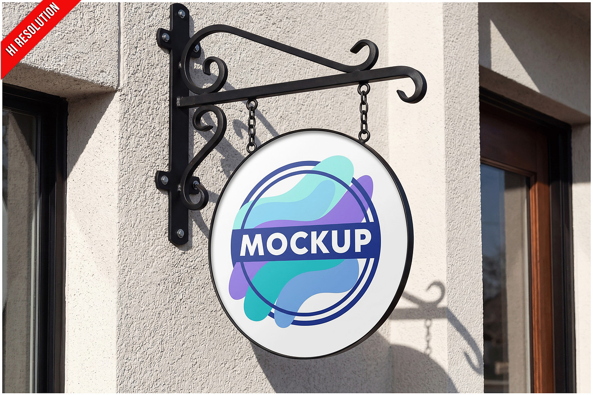 Round Sign Textured Wall PSD, a Product Mockup by Bruno's Shop (Photo 1 of 3)