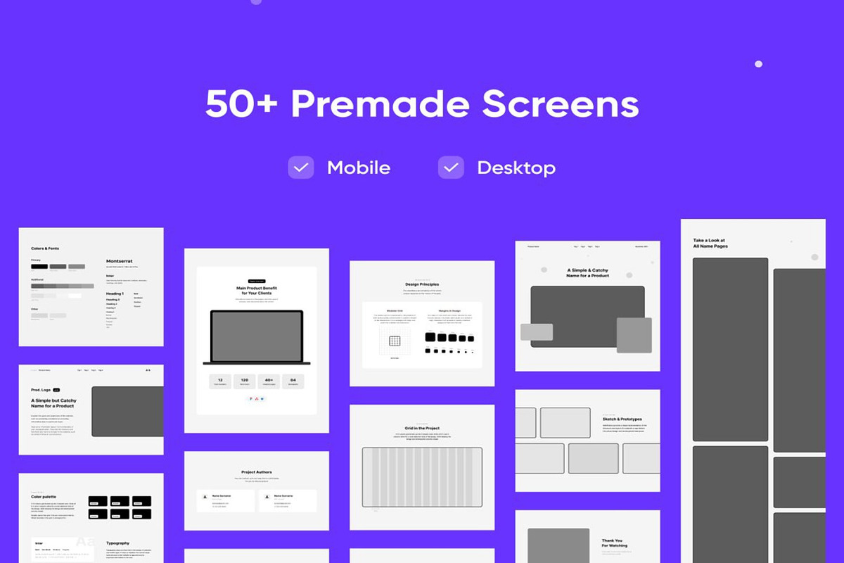 Behance & Dribbble Templates, an UI Kit Template by Lumina_ui_ux202 (Photo 3 of 6)