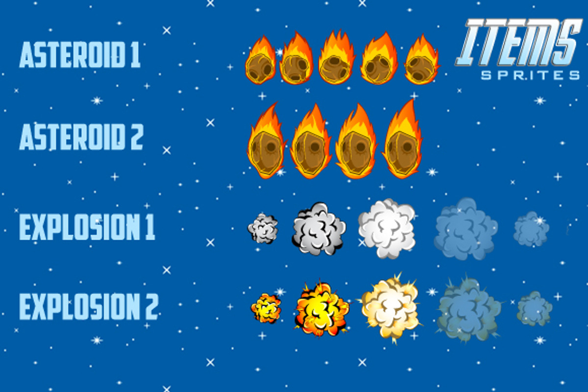 Spaceship 1 Sprites, an Illustration by erkoudesign (Photo 4 of 6)