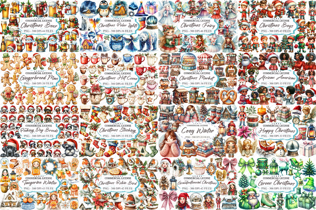The Mega Christmas Clipart Bundle, an Illustration by designcity5 (Photo 3 of 3)