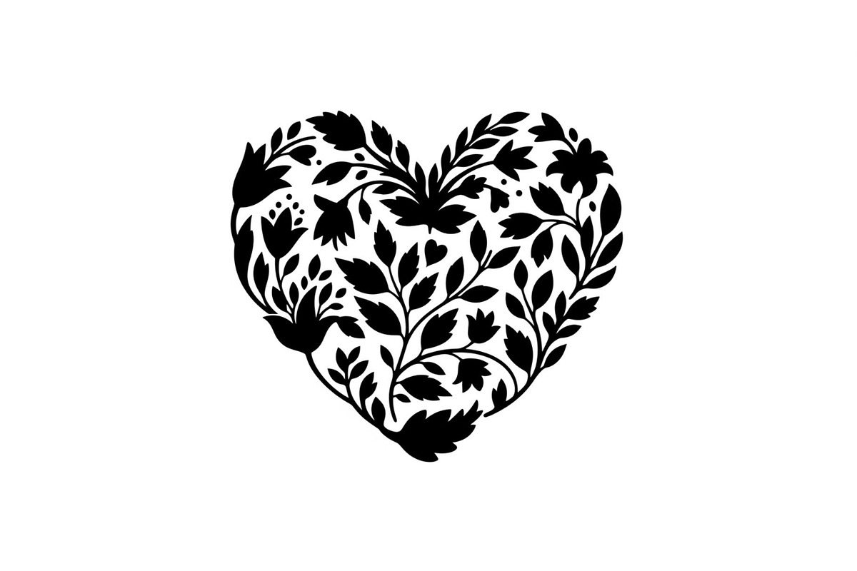 Floral Heart Silhouette Bundle, an Illustration by Designs_River (Photo 17 of 31)