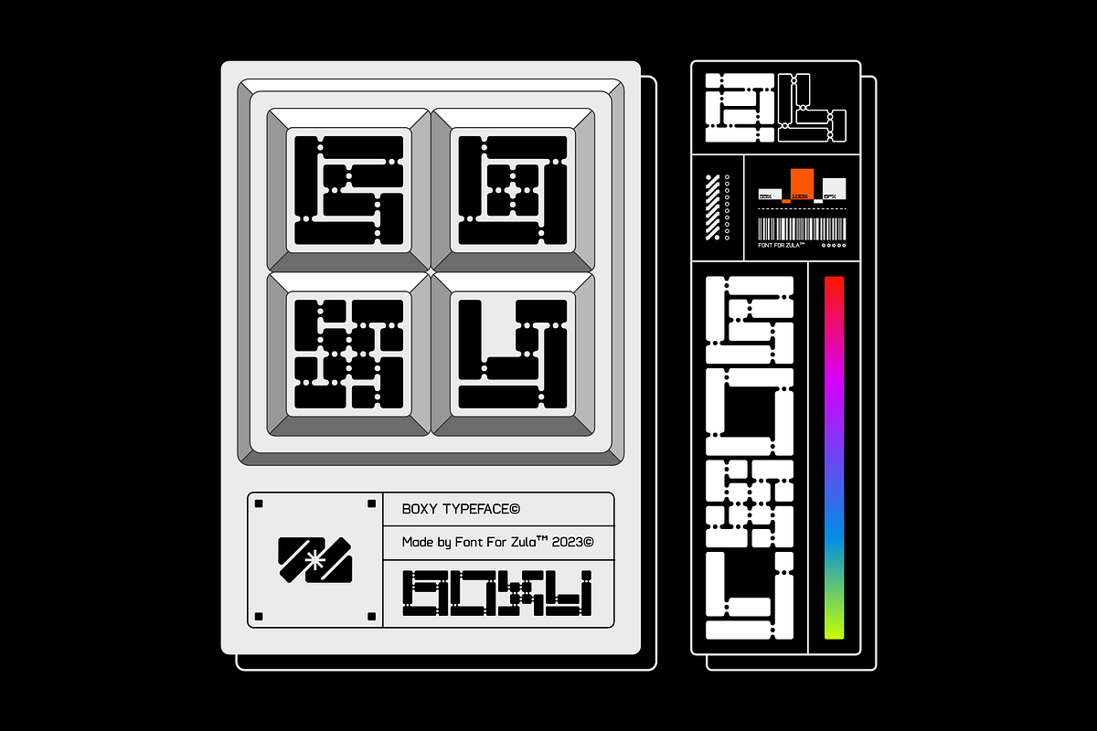 BOXY MONOSPACE FUTURISTIC FONT, a Symbol Font by Font For Zula™ (Photo 1 of 11)