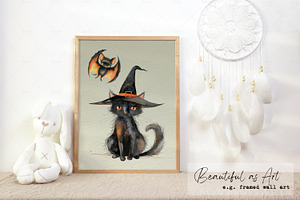 Halloween Black Cats And Bats