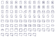 Files and Folders Line Icon Set, a Solid Icon by Iconify (Thumbnail 2 of 3)