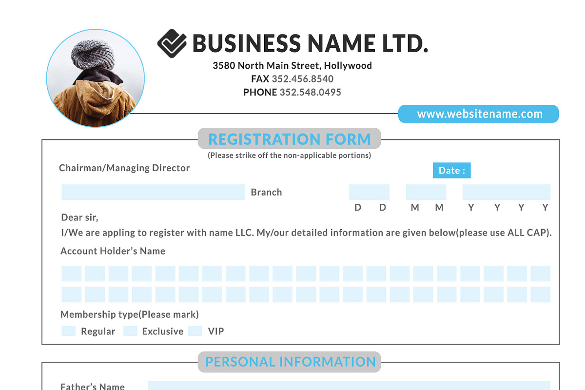 Registration form 2, a Stationery Template by DesignGhar (Photo 5 of 5)