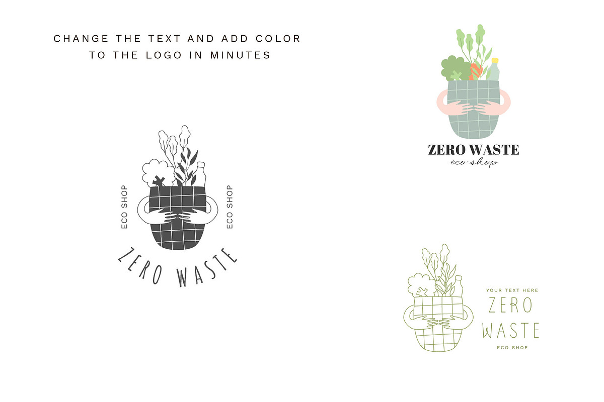 Eco Logo Templates - Zero Waste, a Branding & Logo Template by Katya_lu (Photo 10 of 11)