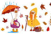 Cute autumn goose character set on, an Animal Illustration by art PVP - market (Thumbnail 2 of 3)