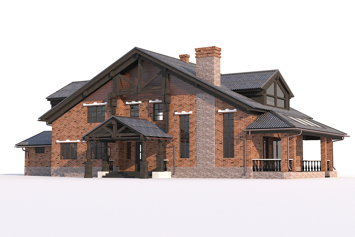 A Chalet house with a garage, an Architecture 3D Model by profdesign (Photo 7 of 21)