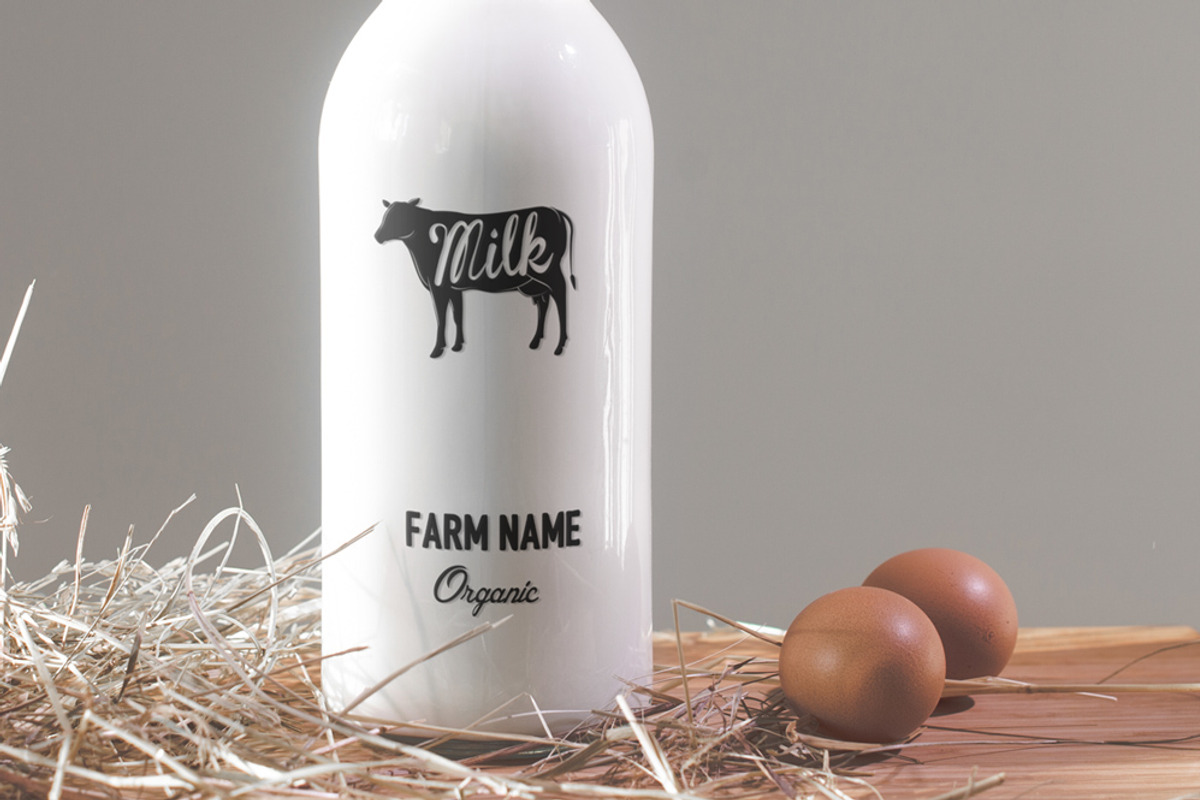 Milk bottle mock up (3x), a Product Mockup by 1baranov (Photo 3 of 3)