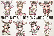 Whimsical Valentine Donkey Clipart, an Animal Illustration by RobertsArt (Thumbnail 7 of 7)