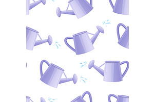 Watering can seamless pattern. Water, an Illustration by LadadikArt