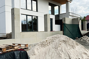 Modern house under construction with a focus on architectural and design detail, a Photo by AS photostudio